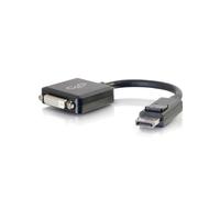 C2G Adaptateur DisplayPort mâle vers DVI-D femelle Single Link, résolution 1920x1200, 0.2m, noir, AWG30, câble 6.5mm, certifié CE