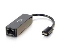 C2G Adaptateur réseau USB C/Thunderbolt 3 vers RJ45 Gigabit Ethernet LAN Compatible avec Surface Book 2, MacBook Pro 2018/19, iPad Pro 2018/20, MacBook Air 2019/20. Adaptateur Internet USB C, Noir