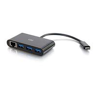 C2G Adaptateur USB, concentrateur USB, Adaptateur Ethernet avec Alimentation, 3 Ports, Noir, Cables to Go 29747