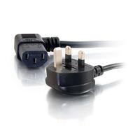 C2G Câble d'alimentation 90 degrés 18 AWG de 0,5 m (IEC320C13R vers BS1363) - Câble de Bouilloire à Angle Droit
