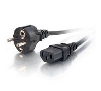 C2G Câble d'alimentation de 1M (IEC320C13 à CEE 7/7 Schuko) 3 pi Convient pour PC, Moniteurs, Appareils électroménagers. Cordon d'alimentation, Noir