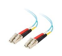 C2G Câble de raccordement en Fibres optiques multimodes LC-LC 50/125 OM3 Duplex PVC (LSZH) 10 Gbit de 3 M - Aqua - Câbles de Fibre Optique (3 m, OFNR, LC, LC, Mâle/Mâle, Turquoise)