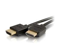 C2G Câble HDMI flexible haute vitesse de 0,6 m avec connecteurs à profil bas - HDMI 2.0 4K 60 Hz plaqué or