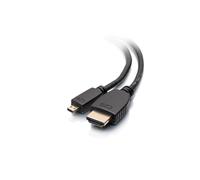 C2G Câble HDMI High Speed Ethernet - Micro HDMI (Type D) vers HDMI (Type A) 1.8m, 4K 60Hz, ARC, 3D, 10.2Gbit/s, Contacts Or, Noir