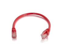 C2G Câble Réseau Cat6 U/UTP Rouge 0.5m - RJ45 Mâle vers RJ45 Mâle - Contacts Or - AWG24 - 550 MHz - PVC