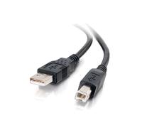 C2G Câble USB 2.0 A Mâle vers B Mâle - 3m - Noir - Débit 480Mbps - AWG28 - Contacts Or - Double Blindage EMI/RFI - PVC - Certifié NDAA/REACH/ROHS/TSCA