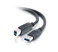 C2G Câble USB 3.2 Gen 1 (3.1 Gen 1) 2m USB-A vers USB-B, Connecteurs Mâle/Mâle, Contacts Nickel, Noir, Débit 4.8 Gbit/s
