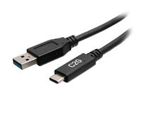 C2G Câble USB-C® 6 pouces mâle vers USB-A mâle - USB 3.2 Gen 1 (5 Gbits/s), 0,15 m, USB C, USB A, USB 3.2 Gen 1 (3.1 Gen 1), Noir 28874
