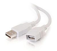C2G Câble d'extension USB 2.0 19018 A mâle vers A femelle Blanc 2 m