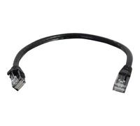 C2G Cat5e Booted Unshielded (UTP) Network Patch Cable - Cordon de raccordement - RJ-45 (M) pour RJ-45 (M) - 30 cm - UTP - CAT 5e - moulé, sans crochet, bloqué - noir