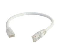 C2G Cat6 Booted Unshielded (UTP) Network Patch Cable - Cordon de raccordement - RJ-45 (M) pour RJ-45 (M) - 30 cm - UTP - CAT 6 - moulé, sans crochet, bloqué - blanc