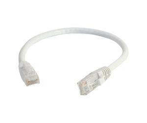 C2G Cat6 Booted Unshielded (UTP) Network Patch Cable - Cordon de raccordement - RJ-45 (M) pour RJ-45 (M) - 30 cm - UTP - CAT 6 - moulé, sans crochet, bloqué - blanc