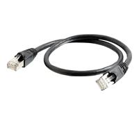 C2G Cat6a Booted Shielded (STP) Network Patch Cable - Cordon de raccordement - RJ-45 (M) pour RJ-45 (M) - 0.5 m - STP - CAT 6a - moulé, sans crochet, bloqué - noir