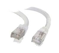 C2G Cat6a Booted Shielded (STP) Network Patch Cable - Cordon de raccordement - RJ-45 (M) pour RJ-45 (M) - 2 m - STP - CAT 6a - moulé, sans crochet, bloqué - blanc