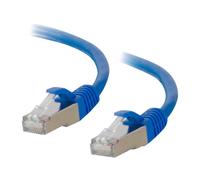 C2G Cat6a Booted Shielded (STP) Network Patch Cable - Cordon de raccordement - RJ-45 (M) pour RJ-45 (M) - 2 m - STP - CAT 6a - moulé, sans crochet, bloqué - bleu