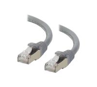 C2G Cat6a Booted Shielded (STP) Network Patch Cable - Cordon de raccordement - RJ-45 (M) pour RJ-45 (M) - 20 m - STP - CAT 6a - moulé, sans crochet, bloqué - gris