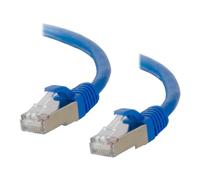 C2G Cat6a Booted Shielded (STP) Network Patch Cable - Cordon de raccordement - RJ-45 (M) pour RJ-45 (M) - 20 m - STP - CAT 6a - moulé, sans crochet, bloqué - bleu