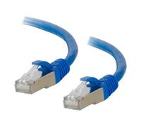 C2G Cat6a Booted Shielded (STP) Network Patch Cable - Cordon de raccordement - RJ-45 (M) pour RJ-45 (M) - 5 m - STP - CAT 6a - moulé, sans crochet, bloqué - bleu