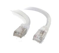 C2G Cat6a Booted Shielded (STP) Network Patch Cable - Cordon de raccordement - RJ-45 (M) pour RJ-45 (M) - 50 cm - STP - CAT 6a - moulé, sans crochet, bloqué - blanc