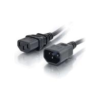 C2G Cordon d'Extension d'Alimentation 2m, Connecteurs IEC320 C13 vers C14, AWG 18, 250V 10A, Noir - Réf: 88503