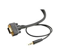 C2G Flexima Câble VGA (HD-15) + mini-jack 3,5 mm in-wall CL3 1,8 m Noir