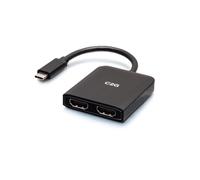 C2G Hub USB-C vers double HDMI 4K double moniteur MST, mini DP Multi-Stream Transport (MST) répartiteur de moniteurs, noir