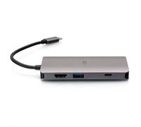C2G Mini-dock USB-C 8-en-1 avec HDMI - deux USB-A - Ethernet - lecteur de carte SD et USB-C Power Delivery jusqu'à 100 W - 4K 30 Hz - filaire - USB 3.2 Gen 1 (3.1 Gen 1) Type-C - 10,100,1000 Mbit/s -
