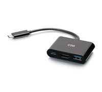C2G Mini station d'accueil USB-C 3 en 1 avec HDMI, USB-A et USB-C, alimentation électrique jusqu'à 60 W - 4K 30 Hz