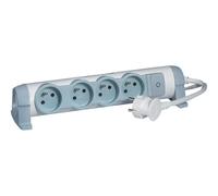 C2G Multi-Outlet Extension for Comfort - Coupe-circuit - CA 230 V - 3500 Watt - entrée : alimentation - connecteurs de sortie : 4 (3 pôles (France/Belgique)) - 3 m cordon - blanc