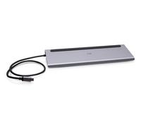 C2G Station d'accueil USB-C 10-en-1, triple écran avec HDMI, DisplayPort, VGA, Ethernet, USB, lecteur de carte SD, audio 3,5 mm et alimentation jusqu'à 100 W - 4K 30 Hz