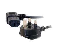 C2G Universal Power Cord - Câble d'alimentation - BS 1363 (M) pour power IEC 60320 C13 - 5 m - connecteur à 90°, moulé - noir