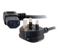 C2G Universal Power Cord - Câble d'alimentation - BS 1363 (M) pour power IEC 60320 C13 - 5 m - connecteur à 90°, moulé - noir