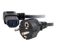 C2G Universal Power Cord - Câble d'alimentation - power CEE 7/7 (M) pour power IEC 60320 C13 - 2 m - connecteur à 90°, moulé - noir - Europe