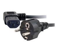 C2G Universal Power Cord - Câble d'alimentation - power CEE 7/7 (M) pour power IEC 60320 C13 - 2 m - moulé, connecteur à 90 ° - noir - Europe Noir G