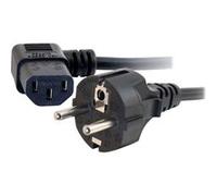 C2G Universal Power Cord - Câble d'alimentation - power CEE 7/7 (M) pour power IEC 60320 C13 - 5 m - moulé, connecteur à 90 ° - noir - Europe Noir G