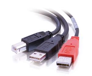 C2G USB B/USB A Y-Cable câble USB 2 m 2 x USB A Noir