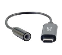 C2G Adaptateur audio USB‑C 54426 – USB‑C mâle vers jack 3,5 mm femelle, 9 cm, Noir