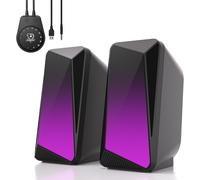 C30 Enceintes Pc Pour Bureau, Haut Parleur Bluetooth Pour Écran, Ordinateur Portable, Gamer, Entrée Auxiliaire 3,5 Mm, Alimentation Usb, Éclairage Led Coloré, 1 Paire
