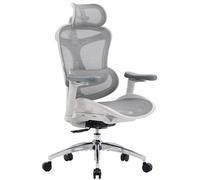 C300 Fauteuil de Bureau Ergonomique, Accoudoirs 3D ultra-doux, Soutien Lombaire Dynamique, Dossier Réglable,Blanc