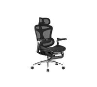C300 Fauteuilde Bureau Ergonomique, Soutien Lombaire Dynamique et Repose-pieds, Noir
