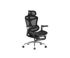 C300 Fauteuilde Bureau Ergonomique, Soutien Lombaire Dynamique et Repose-pieds, Noir