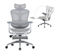 C300 JT Chaise ergonomique - Accoudoirs 3D,Soutien lombaire auto-ajustable,Mécanisme à bascule,Dossier maille,3 inclinaisons,Repose-pieds,Blanc