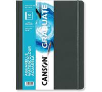 Canson Graduate Book Cahier de dessin, double face pressé à froid et grain fin, 250 g/m², couverture rigide, 21,6 x 14 cm, blanc, 56 feuilles (C31200L029)