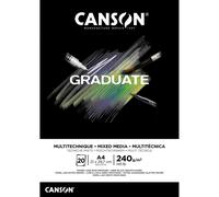 [C31250P017] CANSON Bloc de dessin GRADUATE MIXED MEDIA, A4, noir