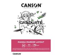 [C31250P025] CANSON Bloc de dessin GRADUATE Manga Marker Layout, A3