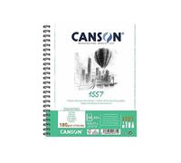 [C31412A008] CANSON Album spiralé papier dessin 1557, A5+, 180 g/m2