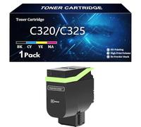 C320 C325 Cartouches de Toner Haute Capacité Compatibles avec Les Références 006R04823 006R04820 006R04821 006R04822 pour Xerox C320/C325 Imprimantes,Black-1 Pack