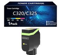 C320 C325 Cartouches de Toner Haute Capacité Compatibles avec Les Références 006R04823 006R04820 006R04821 006R04822 pour Xerox C320/C325 Imprimantes,Yellow-1 Pack