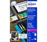[C32026-10] Avery Etui 100 Cartes de Visite 85x54mm 270g Laser couleur & mono...