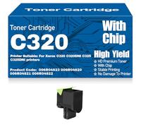 C320DNI C325DNI Cartouches de Toner Compatibles C320 C325 Toner 006R04823 006R04820 006R04821 006R04822 Haute capacité pour Xerox C320 C320DNI C325 C325DNI avec Puce,Cyan-C320